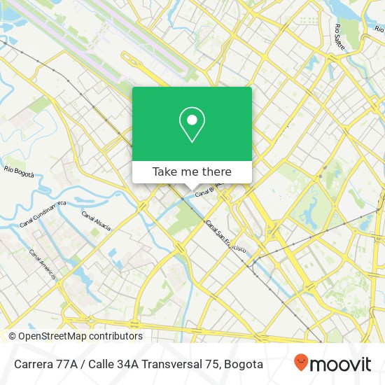 Mapa de Carrera 77A / Calle 34A Transversal 75