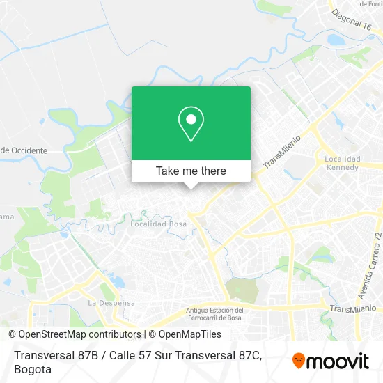 Mapa de Transversal 87B / Calle 57 Sur Transversal 87C