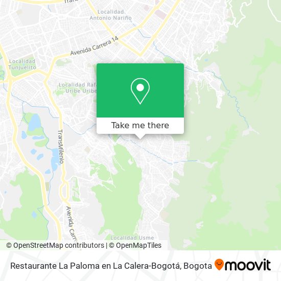 Restaurante La Paloma en La Calera-Bogotá map