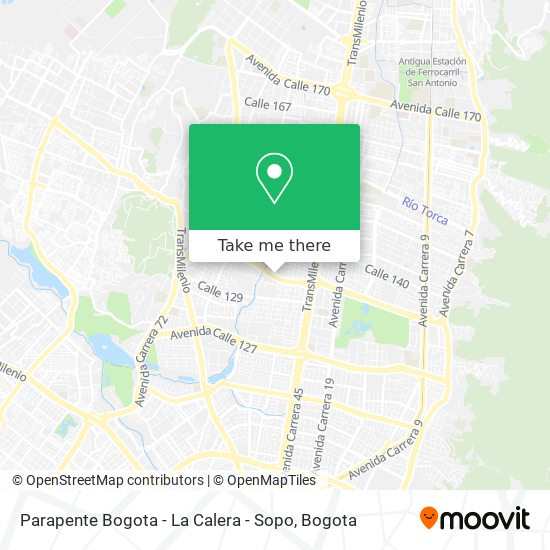 Parapente Bogota - La Calera - Sopo map