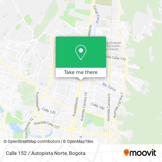 Calle 152 / Autopista Norte map