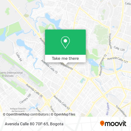 Mapa de Avenida Calle 80 70F-65