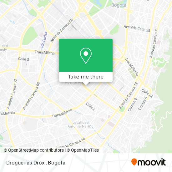 Droguerias Droxi map