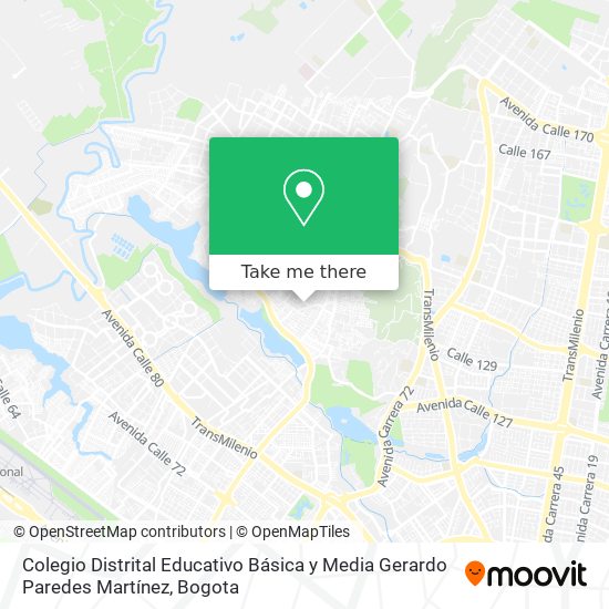 Mapa de Colegio Distrital Educativo Básica y Media Gerardo Paredes Martínez