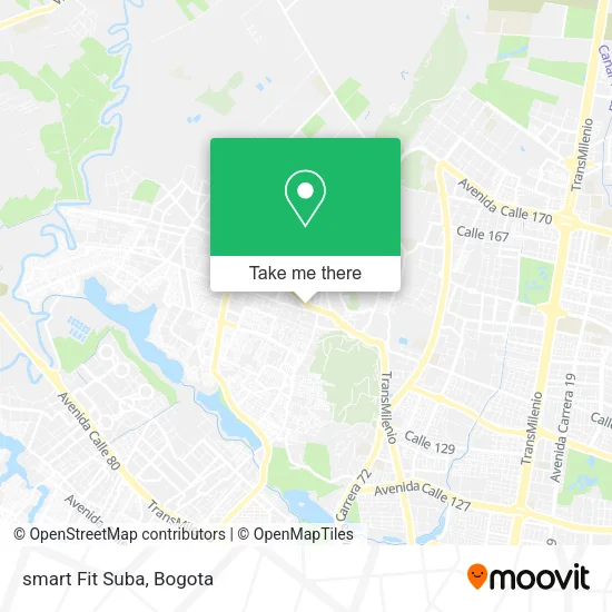 Mapa de smart Fit Suba