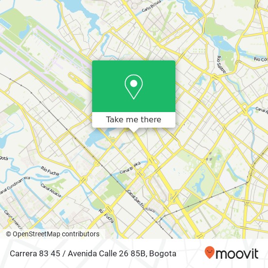 Mapa de Carrera 83 45 / Avenida Calle 26 85B