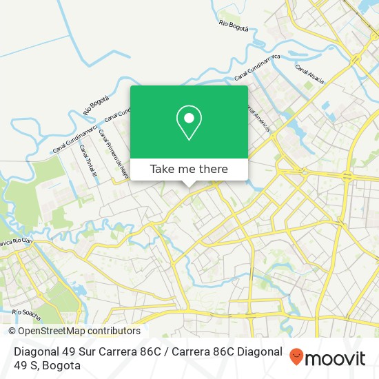 Mapa de Diagonal 49 Sur Carrera 86C / Carrera 86C Diagonal 49 S