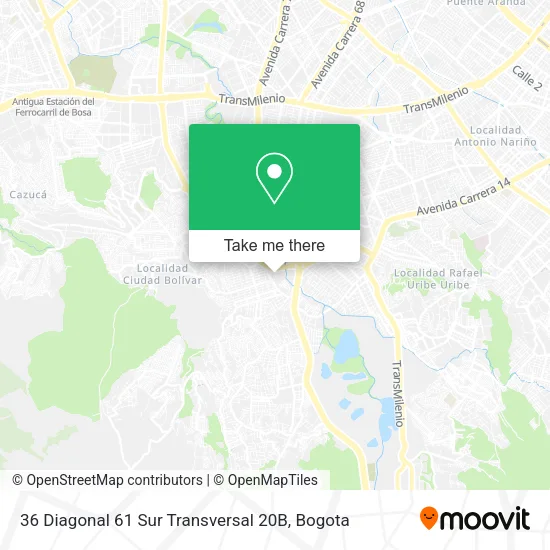 Mapa de 36 Diagonal 61 Sur Transversal 20B