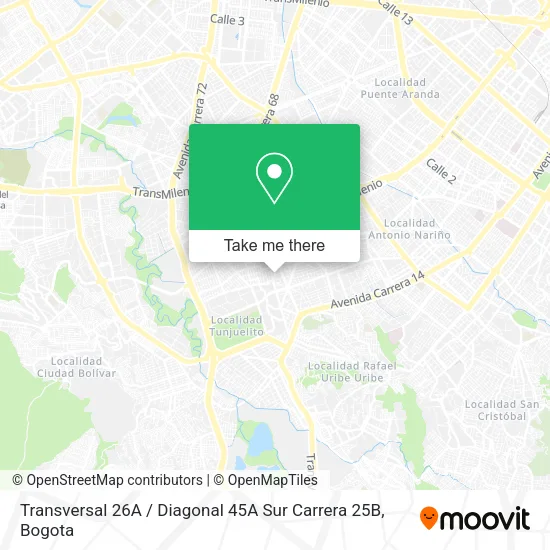 Transversal 26A / Diagonal 45A Sur Carrera 25B map