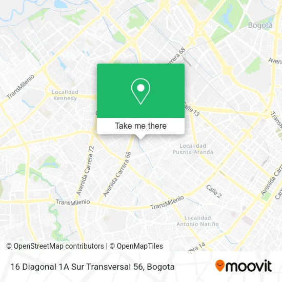 16 Diagonal 1A Sur Transversal 56 map