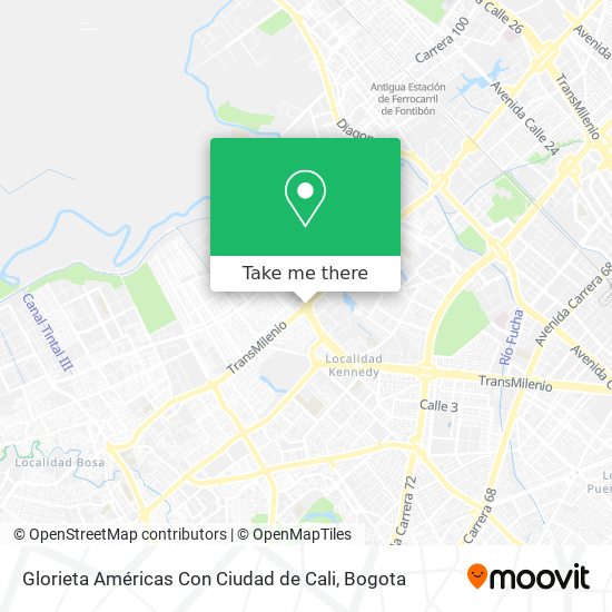 Glorieta Américas Con Ciudad de Cali map