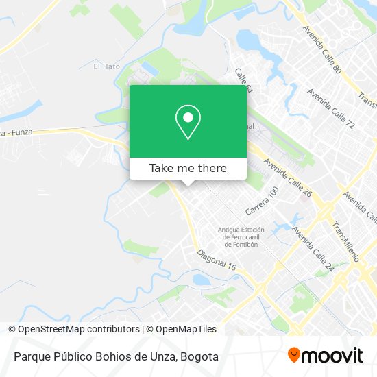 Parque Público Bohios de Unza map