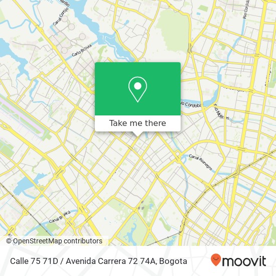 Calle 75 71D / Avenida Carrera 72 74A map