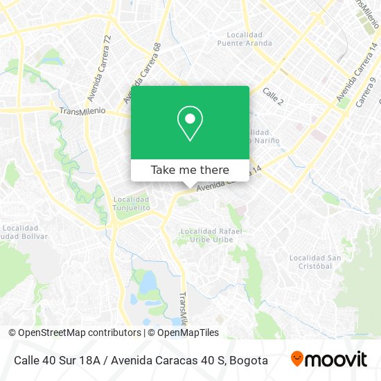 Calle 40 Sur 18A / Avenida Caracas 40 S map