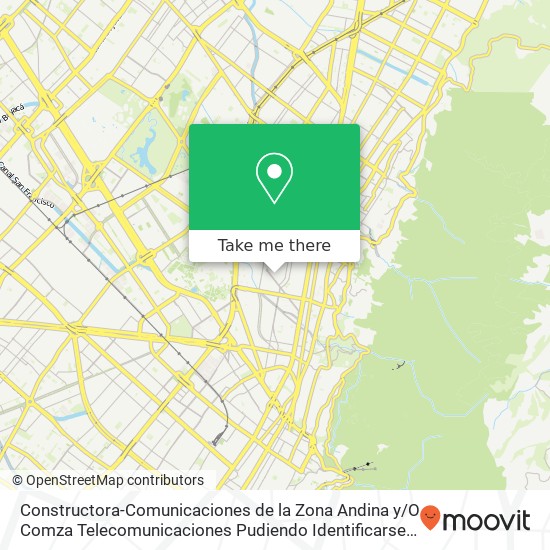 Constructora-Comunicaciones de la Zona Andina y / O Comza Telecomunicaciones Pudiendo Identificarse T map
