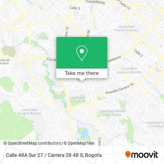 Mapa de Calle 48A Sur 27 / Carrera 28 48 S
