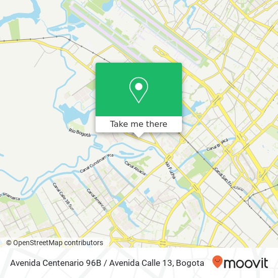 Mapa de Avenida Centenario 96B / Avenida Calle 13