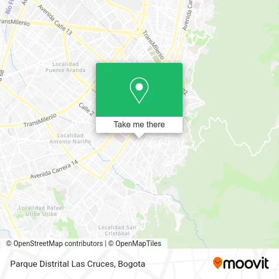 Mapa de Parque Distrital Las Cruces