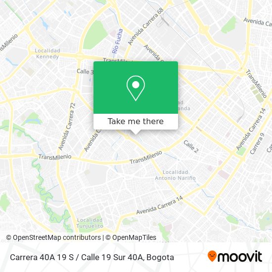 Carrera 40A 19 S / Calle 19 Sur 40A map
