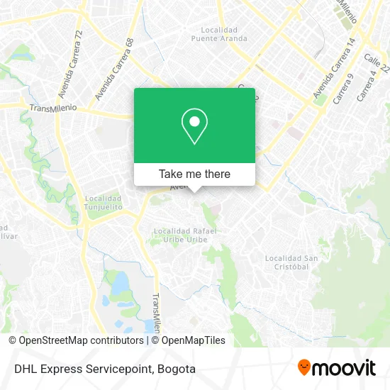 Mapa de DHL Express Servicepoint