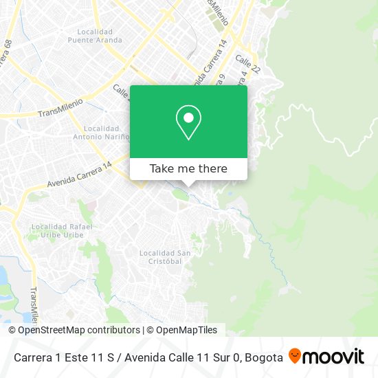 Mapa de Carrera 1 Este 11 S / Avenida Calle 11 Sur 0