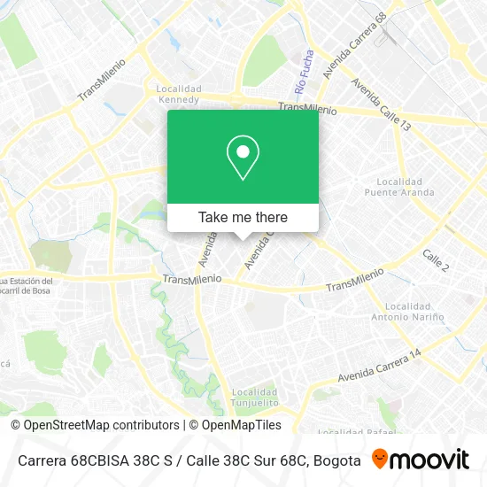 Mapa de Carrera 68CBISA 38C S / Calle 38C Sur 68C