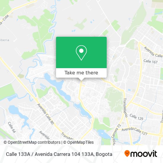 Mapa de Calle 133A / Avenida Carrera 104 133A