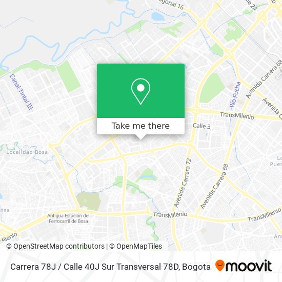 Mapa de Carrera 78J / Calle 40J Sur Transversal 78D