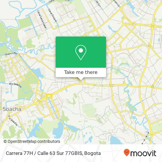 Mapa de Carrera 77H / Calle 63 Sur 77GBIS