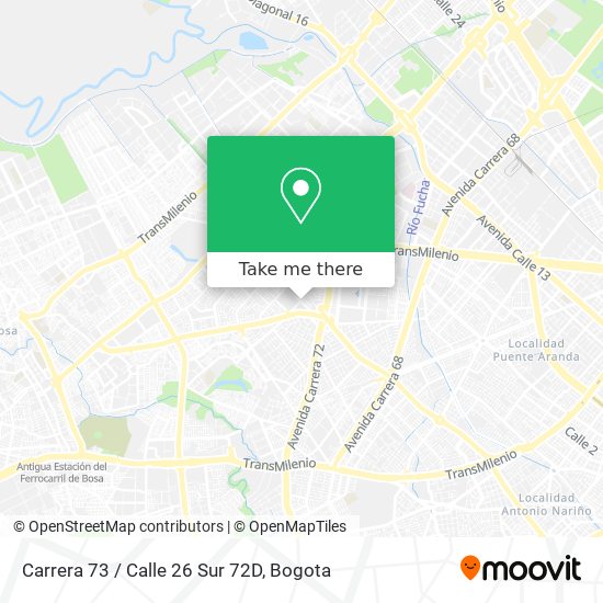 Mapa de Carrera 73 / Calle 26 Sur 72D