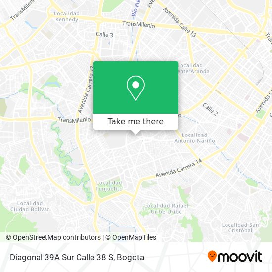 Mapa de Diagonal 39A Sur Calle 38 S