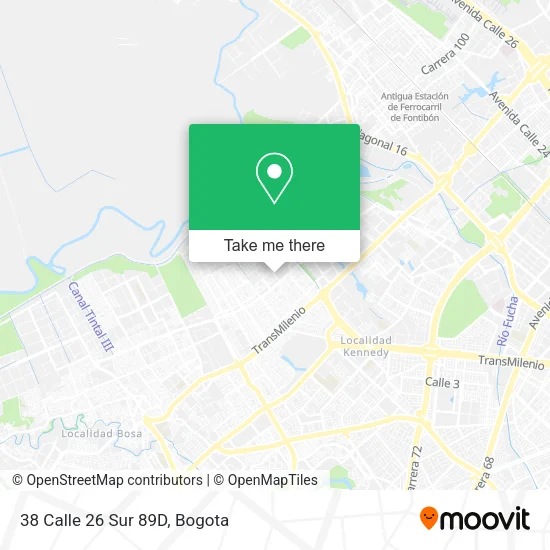 Mapa de 38 Calle 26 Sur 89D