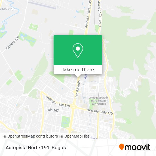 Mapa de Autopista Norte 191