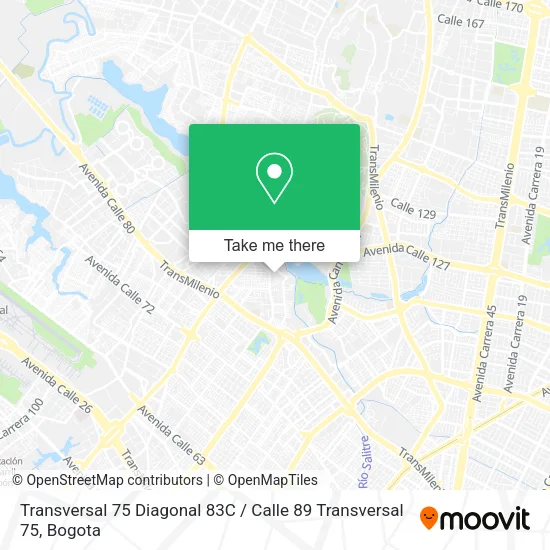 Mapa de Transversal 75 Diagonal 83C / Calle 89 Transversal 75