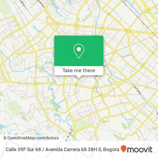 Calle 39F Sur 68 / Avenida Carrera 68 38H S map