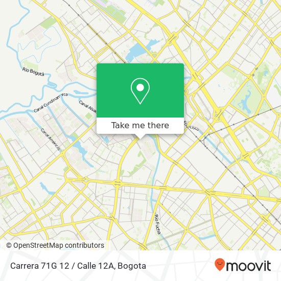 Mapa de Carrera 71G 12 / Calle 12A