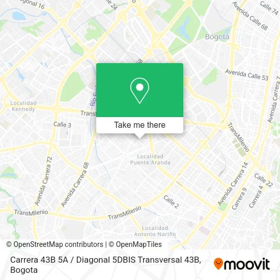 Mapa de Carrera 43B 5A / Diagonal 5DBIS Transversal 43B