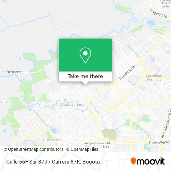 Calle 56F Sur 87J / Carrera 87K map