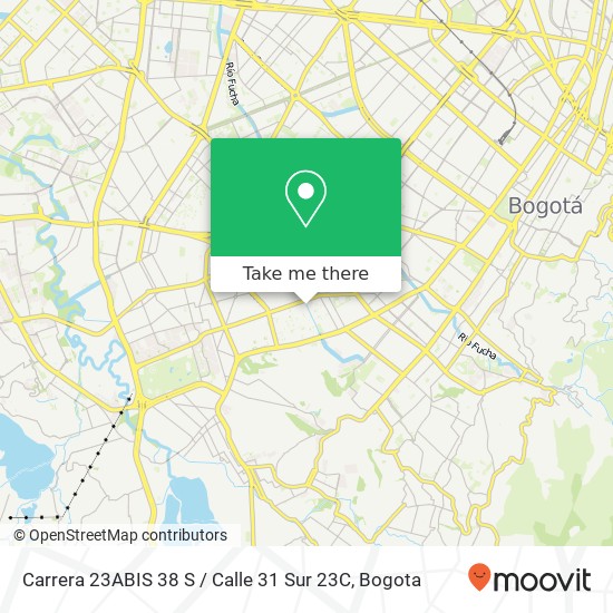 Mapa de Carrera 23ABIS 38 S / Calle 31 Sur 23C