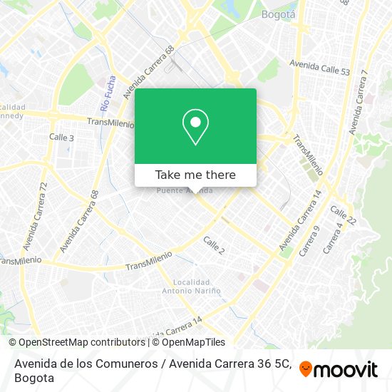 Avenida de los Comuneros / Avenida Carrera 36 5C map