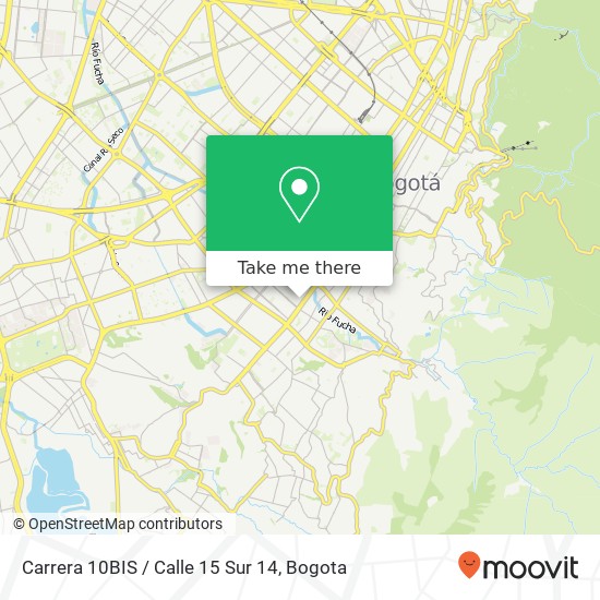 Mapa de Carrera 10BIS / Calle 15 Sur 14