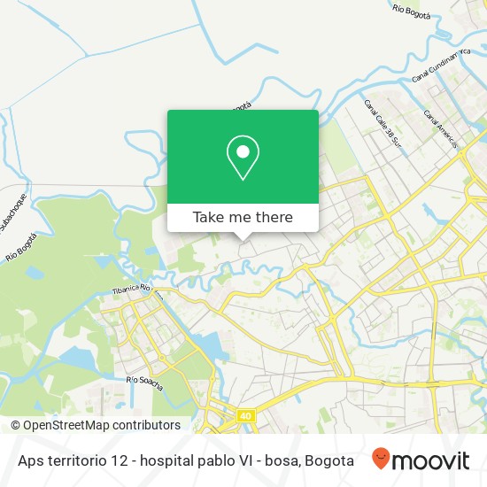 Aps territorio 12 - hospital pablo VI - bosa map