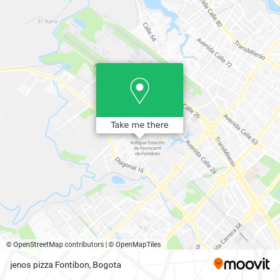 Mapa de jenos pizza Fontibon