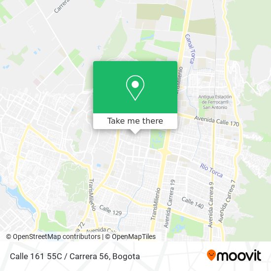Mapa de Calle 161 55C / Carrera 56