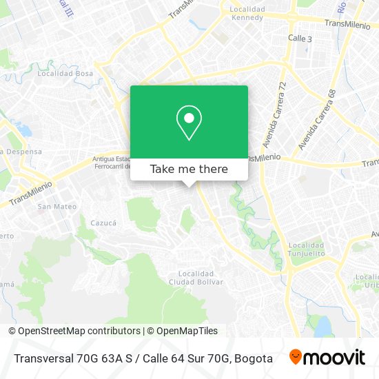 Transversal 70G 63A S / Calle 64 Sur 70G map