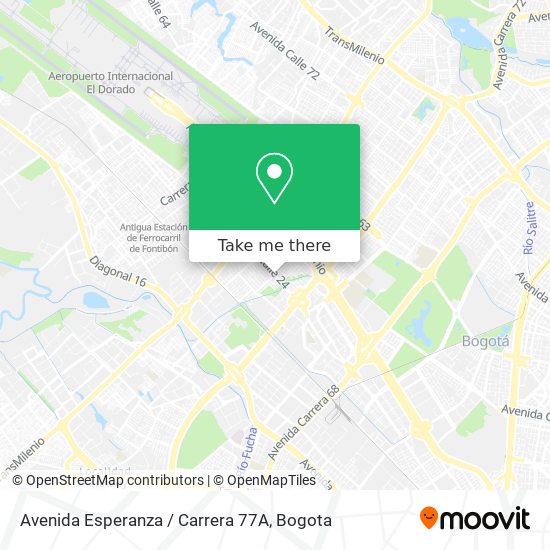 Avenida Esperanza / Carrera 77A map