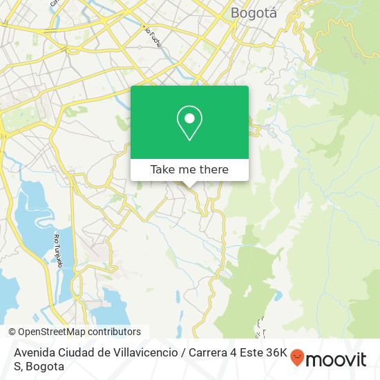 Avenida Ciudad de Villavicencio / Carrera 4 Este 36K S map