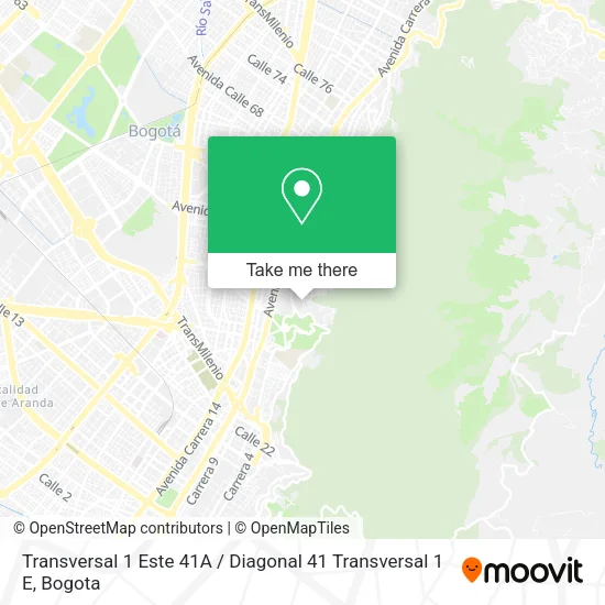Mapa de Transversal 1 Este 41A / Diagonal 41 Transversal 1 E