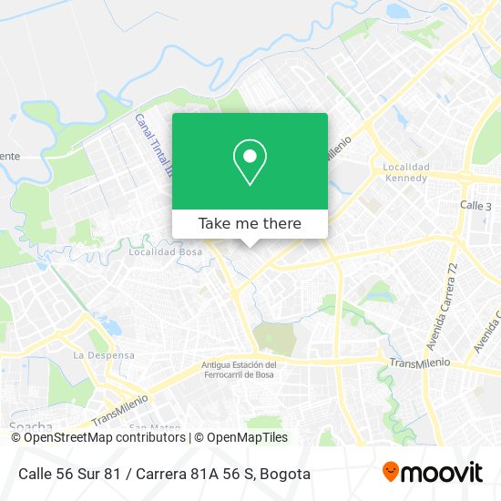 Calle 56 Sur 81 / Carrera 81A 56 S map