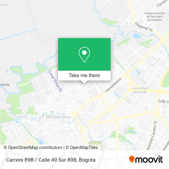 Mapa de Carrera 89B / Calle 49 Sur 89B